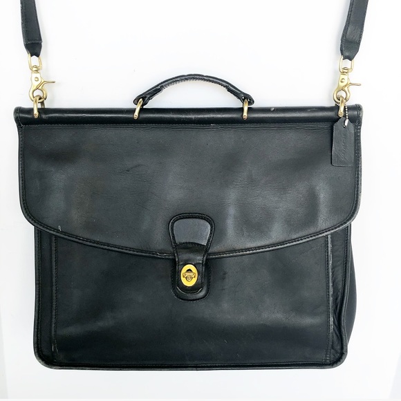 Coach Bags Coach Vintage Briefcase Black Leather Poshmark